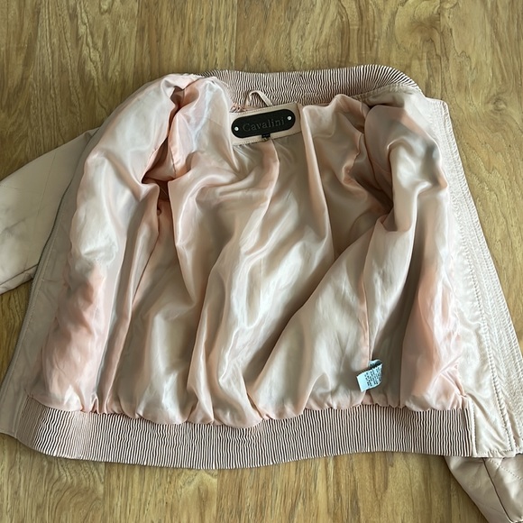 Cavalini Blush Vegan Leather Bomber Jacket - Picture 5 of 10